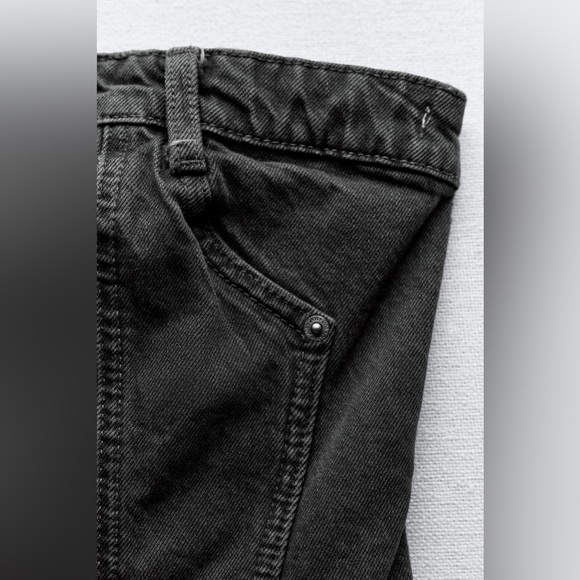 SALE! ZARA NWT CORSET STYLE DENIM TOP TRF - Picture 7 of 8